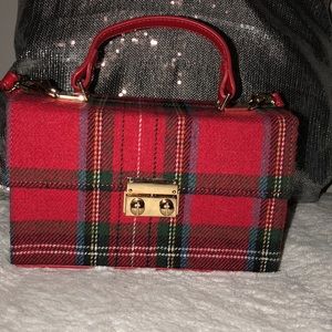 Plaid box satchel